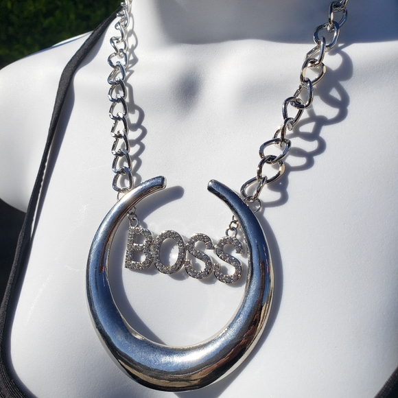 Jewelry - BOSS Silver Toned Necklace & Earring Set
